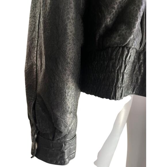 Vintage Byrnes & Baker Black Leather Bomber Jacket Men’s M 80s 90s Moto Biker - Picture 11 of 13